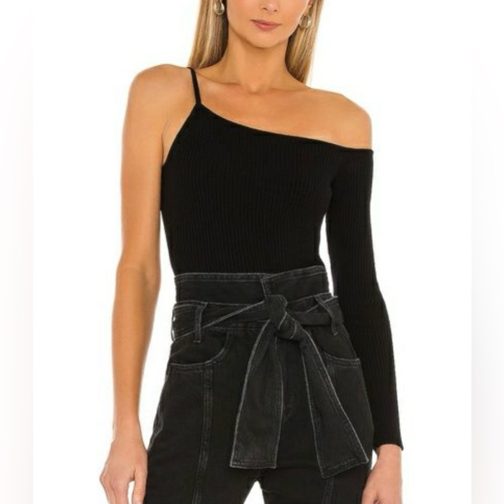 *Never Worn* H:OURS Maggie One Shoulder Sweater in Black, XS